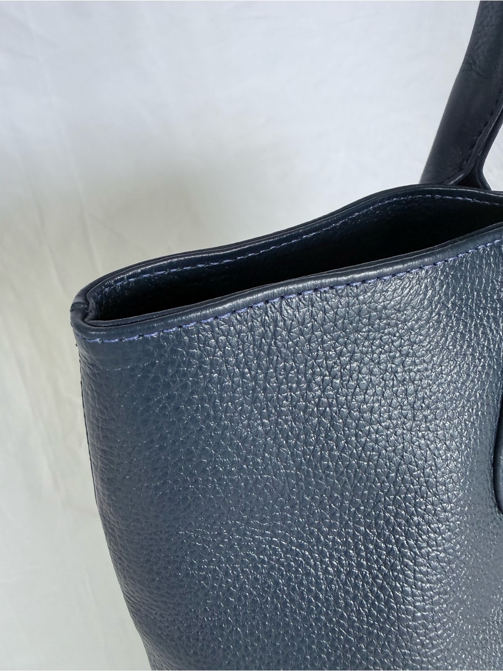 Classic Dark Blue Leather Tote Bag - Ref Liner Everyday Carry - Picture 6 of 9
